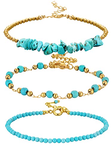 Inbagi Turquoise Bracelet for Women Leather Bracelet Western Jewelry for Women (Fresh) - style: Fresh