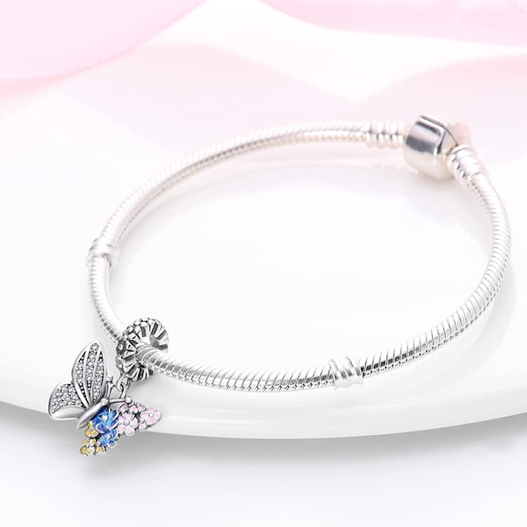 925 Sterling Silver Charms for Bracelets and Necklaces Beads Charms Jewelry Gift for Women - color: Butterfly Charm