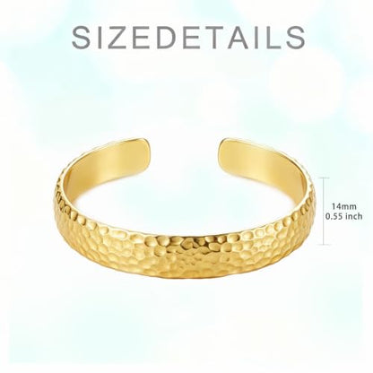 12mm/14mm Width 14K Gold Plated Bangle Bracelet for Women Men - color: Yellow-Style 2