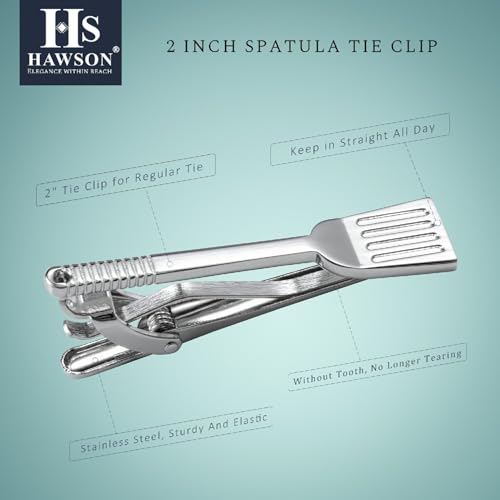 HAWSON Various Tie Clips for Men Unique, Funny Novelty Mens Tie Bar, Personalized Tie Pins for Men, Theme Wedding Party Gifts - style: Spatula