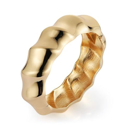 HZMAN Chunky Gold Cuff Bracelets for Women Thick Wide Bangle Bracelet Hammered Open Hinge Wrist Cuff Bracelet Jewelry Gift - color: 10.Twisted Gold