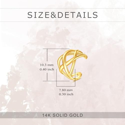 KECHO 14K Gold Ear Cuff Earrings Hypoallergenic Non Piercing Cartilage Earring Jewelry Gifts for Women - style: Celtic Knot