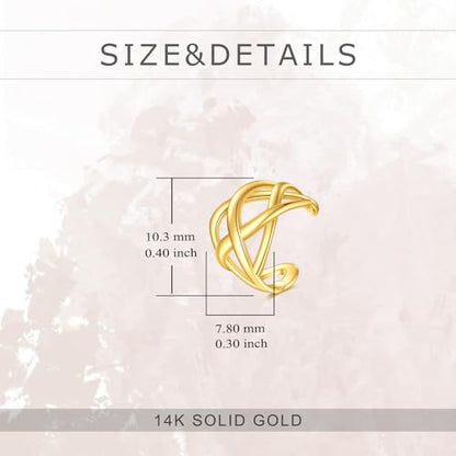 KECHO 14K Gold Ear Cuff Earrings Hypoallergenic Non Piercing Cartilage Earring Jewelry Gifts for Women - style: Celtic Knot