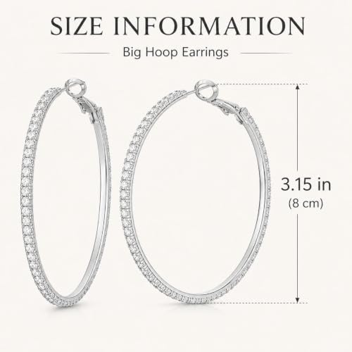Big Chunky Gold Hoop Earrings for Women Beaded Large Statement Earrings Lightweight Fashion Jewelry Daily Wear Party Gift - color: E5:Silver 8cm