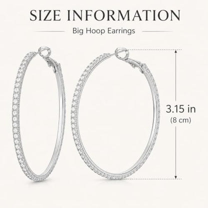 Big Chunky Gold Hoop Earrings for Women Beaded Large Statement Earrings Lightweight Fashion Jewelry Daily Wear Party Gift - color: E5:Silver 8cm