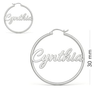 Charmsy 925 Sterling Silver Hoop Earrings | Lightweight Italian 2.5mm Tube Diamond-Cut Round Classic Hoops Earring for Women | Size 15/20/25/30/35/40/50/60/70mm | Small Medium Large - color: Personalized Hoop, size: 30 MM