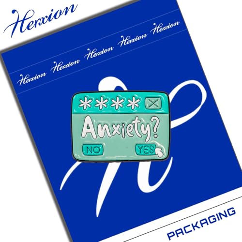 Enamel Pins, Cute Pins for Backpacks, Hat Pins, Novelty Brooch Pins, Backpack Pins, Lapel Pins for Men, Women, Girls, Boys. For Lanyard, Bags, Hats, Caps, Clothing - color: Anxiety
