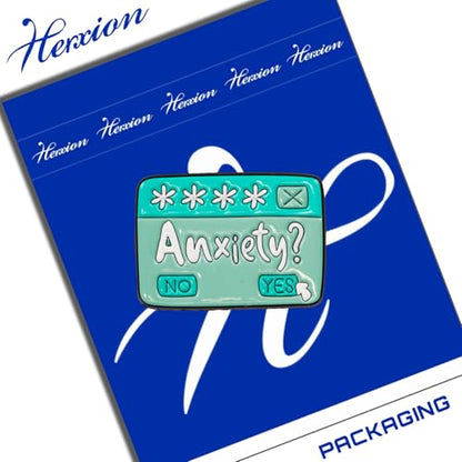 Enamel Pins, Cute Pins for Backpacks, Hat Pins, Novelty Brooch Pins, Backpack Pins, Lapel Pins for Men, Women, Girls, Boys. For Lanyard, Bags, Hats, Caps, Clothing - color: Anxiety