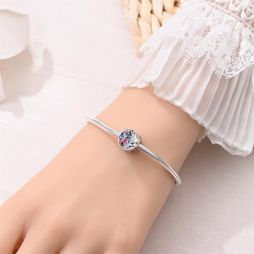 925 Sterling Silver Charms for Bracelets and Necklaces Lipstick and Perfume High Heels Dangle Pendants Heart Butterfly Bead Charms Halloween Christmas Gift for Womens - style: Butterfly Moonlight Beads Charm