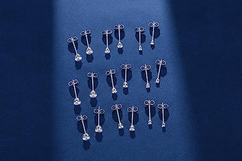 FOSIR 10 Pairs Tiny Womens Surgical Stainless Steel Clear Cubic Zirconia Stud Earrings, Hypoallergenic 316L Earrings Set - style: 2mm-10 pairs