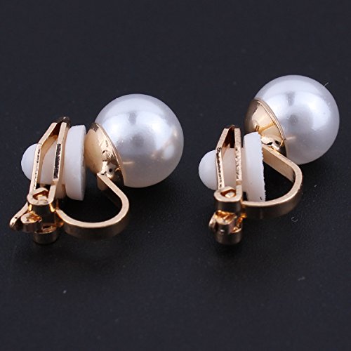 1-5 Pairs Pearl Clip on Earrings for Women Non Piercing Earrings Set Hypo-Allergenic Earrings - color: 4 Pairs White Clip-ons