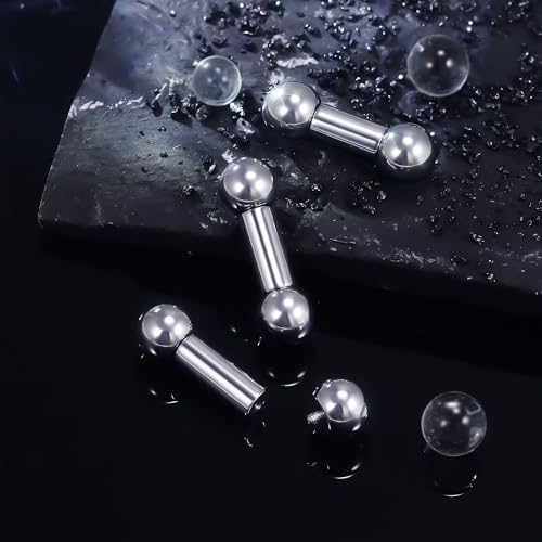 Ruifan Grade 23 Titanium Internally Threaded Nipple Piercing Jewelry Barbell Ring PA Tongue Rings Nipple Straight Body Piercing Jewelry for Women Men 16G 14G 12G 8G 6G 4G 2G - size: 2GA - 1/2" (12mm)