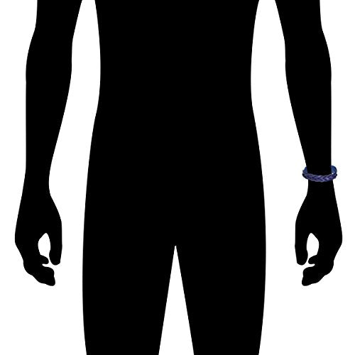 CCBFY Genuine Leather Bracelet Braided Sporty Wide Wristband Punk Jewelry for Men Women - color: 1 Piece - Blue