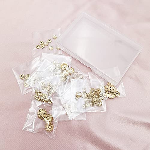 INSPIRELLE 120pcs Bead Caps Gold Plated Filigree Flower Cup Shape Bead | Long-Lasting for Jewelry Bracelet Necklace Making - color: 120x Bead Caps