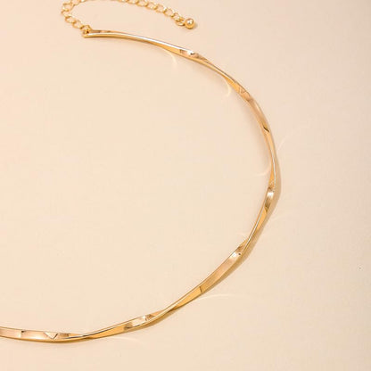 Choker Collar for Women 14K Gold Plated Silver Stainless Steel Metal Collar Choker Necklaces Statement Necklace for Women - color: A