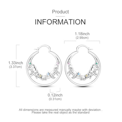 NARMO 925 Sterling Silver Earrings for Women Hypoallergenic Hoop Earrings - color: Elephant Family