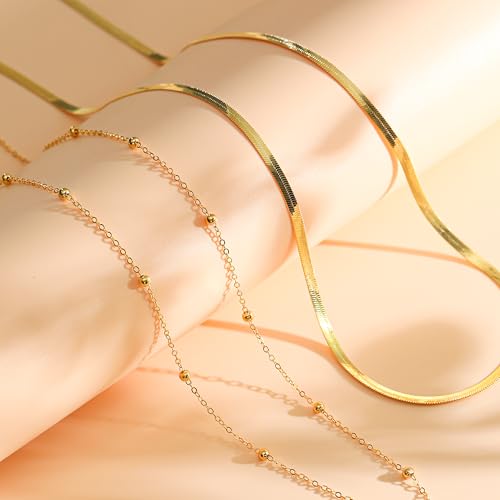 2Pcs Waist Chain 18K Gold Plated Belly Chain Coin Sequin Satellite Beaded Snake Box Chain Layered Body Chain Sexy Bikini Summer Beach Body Jewelry Accessories for Women Adjustable - style: snake chain