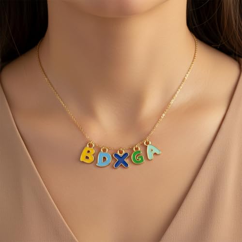 200 Pcs A-Z Metal Letter Charms for Jewelry Making, Capital Alphabet Charm Colorful Initial Charm Alphabet Enamel Pendant for DIY Bracelet, Necklace, Earrings, Jewelry Craft Making, Multicolor
