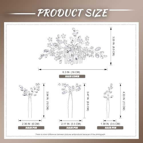 Wedding Hair Accessories: Bridal Headpiece With Hair Piece for Brides (Silver) - color: Silver
