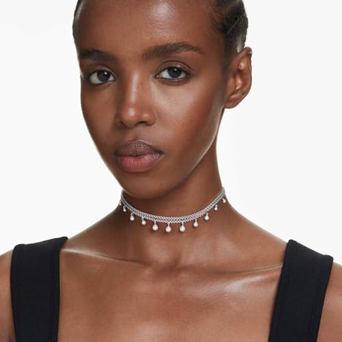 Swarovski Ariana Grande Collection, Clear Crystal & Pearls, Rhodium Finish, Necklaces, Earrings and Bracelets - color: Pearl Choker Necklace