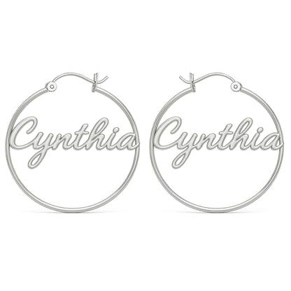 Charmsy 925 Sterling Silver Hoop Earrings | Lightweight Italian 2.5mm Tube Diamond-Cut Round Classic Hoops Earring for Women | Size 15/20/25/30/35/40/50/60/70mm | Small Medium Large - color: Personalized Hoop, size: 50 MM