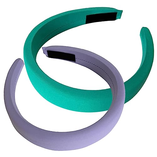 2pcs Wide Padded Headbands for Women and Girls Soft Fabric Hair Accessories Sweet Solid Colors for Daily Wear Parties and Travel Lightweight and Comfortable Design