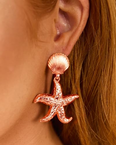 Gold Chunky Earrings for Women Trendy, 14K Gold Plated Dainty Kont Earrings Statement Minimalist Hypoallergenic Stud Earrings - color: Alex & Rosegold