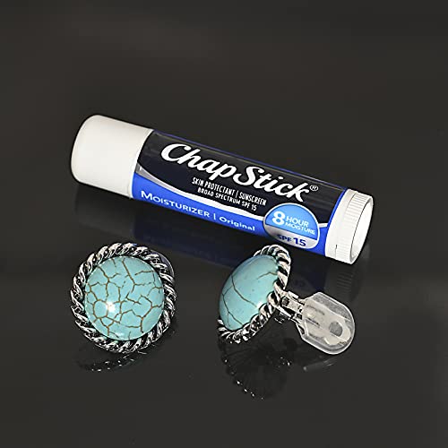 Spinningdaisy Clip On Earrings for Women | Non Pierced Earrings for Wedding - color: Turquoise Round