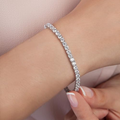 Women's 14K Gold Plated Jewelry Bracelet Set - Stylish Thin Dainty Chain, Stackable Cuban Link and Paperclip Bracelets - style: Silver 6.5inch