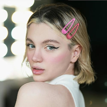 Small Hair Barrettes For Women No Slip Metal Snap Clips For Thin And Fine Hair,Matte Black Red Pink,20 PCS,1.97 x 0.5 Inch. - color: Matte Black Red Pink