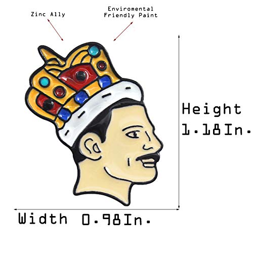 Premium Handmade Enamel Lapel Pin Brooch Badge - color: Freddie with Crown, size: 1 Pin