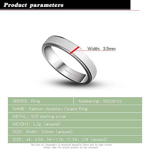 Dankadi Simple Fashion S925 Sterling Silver Ring Smooth Plain Dome Comfort Solid Silver Wedding Ring For Men & Women 3.5 mm 3-13# 24k Real Gold Plated Jewelry - color: Fashion style