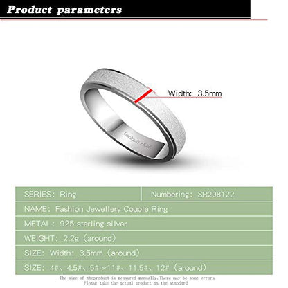 Dankadi Simple Fashion S925 Sterling Silver Ring Smooth Plain Dome Comfort Solid Silver Wedding Ring For Men & Women 3.5 mm 3-13# 24k Real Gold Plated Jewelry - color: Fashion style