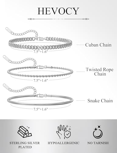 Stainless Steel Bracelet Set for Men, Adjustable Link Chains | Layered stainless steel link chain bracelets with adjustable sizing, designed for daily wear, stacking, and gifts - color: Style3-8 inch