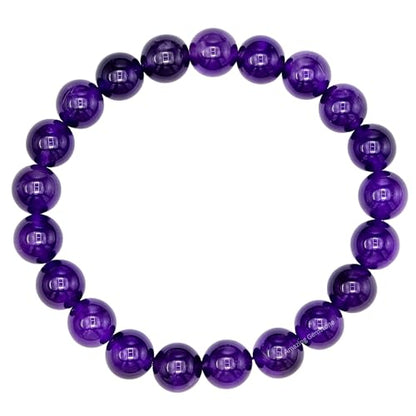 Amazing Gemstone Amethyst Crystal Bracelet for Women Men's Gifts - Protection Healing Crystal Bracelet - 8mm Gemstone Beaded Stretchable Bracelet Pulseras Para Hombres Mujer Stocking Stuffers Mothers Day Gift - color: Amethyst