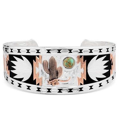 Montana Silversmiths Made in the USA Western Lifestyle Women's Cuff Bracelet - style: Desert Serenade Cactus