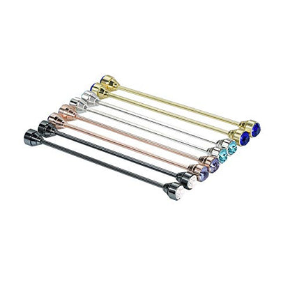 8PCS Men's Crystal Collar Bar Necktie Clasp Lapel Stick Brooch Shirt Collar Stay Cravat Tie Pin Stud Bar Clips Silver Gold Black Rose - color: Gold Silver Black Rose