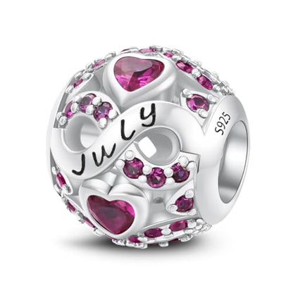 MICOO 925 Sterling Silver Jan-Dec Birthstone Charms For Bracelets and Necklaces, Original DIY Bead Charms With Cubic Zirconias Jewelry Birthday Gifts For Women. - color: 7-July Birthstone charm