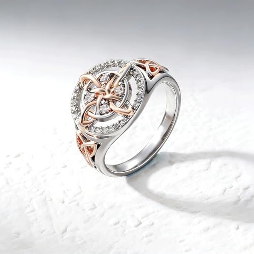Witches Knot Ring Double Color Zircon Ring Minimalist Design Elegant All-Match Premium Sense Band Ring Jewelry
