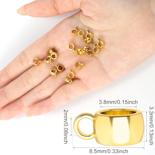 Joez Wonderful Links Bail Beads, Hypoallergenic Alloy Column Spacer Beads - color: 250 Gold