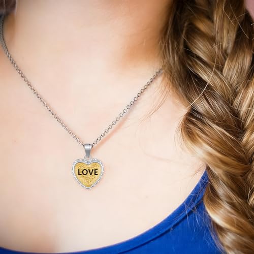 Ahiller Women's Necklace, Dainty Pendant Choker, Adjustable Chain | Heart Initial & Round Pendants, Daily Necklace,17-21" Adjustable Necklaces, Trendy Minimalist Jewelry, Stainless Steel Chain - color: Gold-Love, style: Other Shapes - Multi-Color