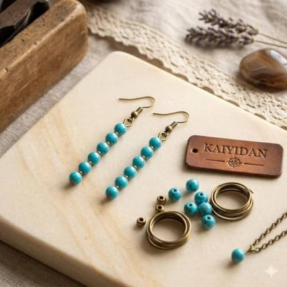 Boho Turquoise Dangle Earrings For Women Trendy,Western Blue Gemstone Drop Earings,Vintage Gothic Ethnic Statement Beach Vacation Long Birthstone Earrings with Leaf Teardrop Turquoise Crystal Tassels,Fashion Jewelry Birthday Gift. - style: A20 Linked Smal