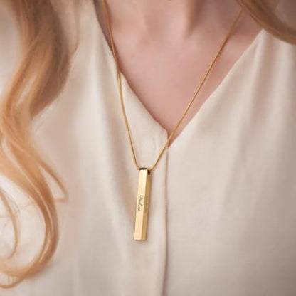 GetUrns Custom Engraved Necklace Handmade Memorial Jewelry Gift - color: Gold