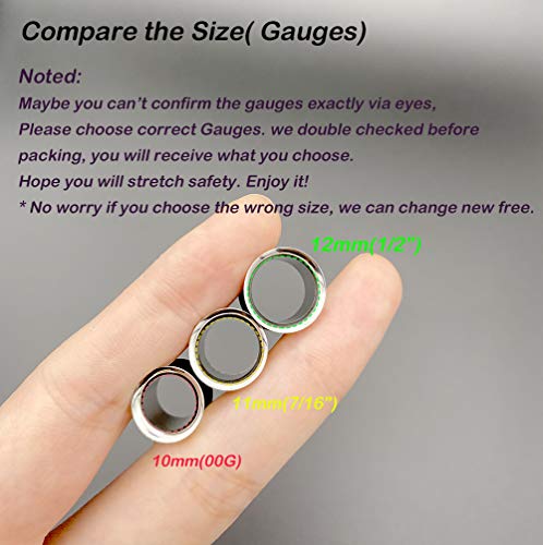 HEKEUOR 4 Piece 316l Steel Tapers and Tunnels Ear Stretching Kit Gauges Gauging Plugs Choose 1g 7/16 1/2 9/16 00g-14g - style: 1/2"(12mm)