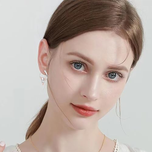 LES OSEWA Dog Animal Earrings Sterling Silver Animal Heart Hoop Dangle Earrings Cute Jewelry Gifts for Women - color: Axolotl