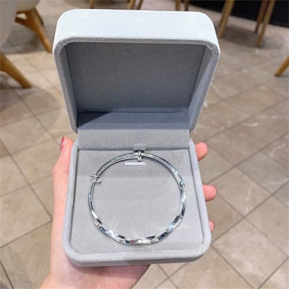 925 Sterling Silver Bangles For Women Handmade Silver Bangles Open Adjustable Bangle Bracelets For Women Silver Open Cuff Bracelets Stackable Wrap Bangles Festival Jewelry Gifts - color: Style 18