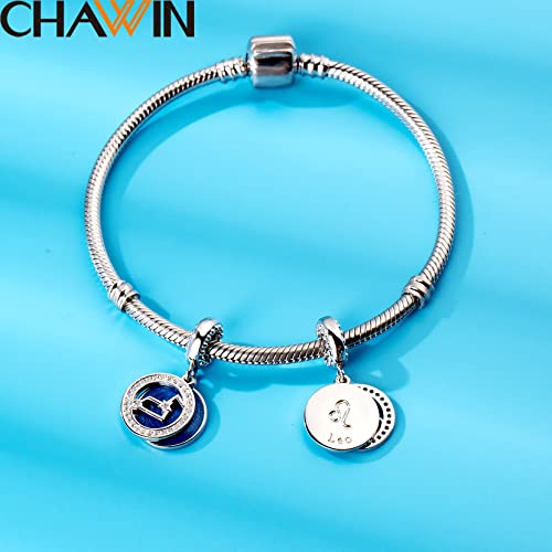 Zodiac Sign Charms for Charm Bracelets - 925 Sterling Silver Necklace Pendants, 12 Constellation/Horoscope Star Dangle - Dangling Birthstone Beads, Birthday Gifts for Women/Men. - color: Leo (7.23～8.22)
