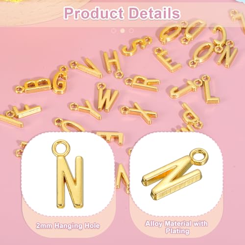 uxcell Letter Charm, Alloy Letter Initial Alphabet Charm for DIY Craft Jewelry Making Bracelets Earrings Necklace - color: Gold - N