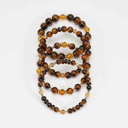 Boho Wooden Beads Bracelets Bohemian Bracelet Stack for Men Women Wood Beaded Bracelet Set - color: J