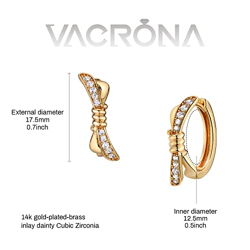Cubic Zirconia Huggie Earrings 14k Gold Plated Tiny Earrings Small Huggie Hoop Earrings Simple Lightweight Hoops Gift for Women - color: Bamboo dragonfly